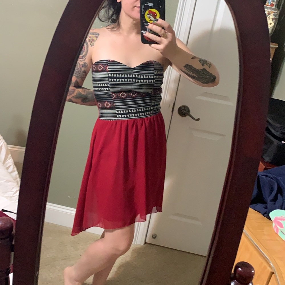 Vintage Charlotte Russe Aztec Strapless Dress
